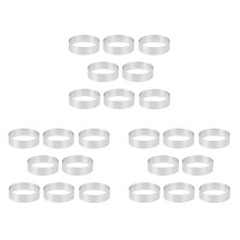 24Pcs 8cm Stainless Steel Tartlet Molds French Dessert Mousse Fruit Pie Tart Ring Quiche Cake Mold