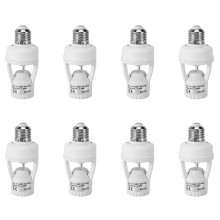8X AC 110-220V Sensore di Movimento A Induzione Pir 360 Gradi Infrarossi Infrarossi E27 Presa di Corrente A Spina Interruttore Base Portalampada