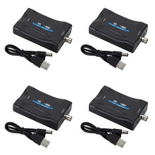 4X to BNC Video Audio Converter Adapter Compatible PAL/NTSC with USB Power Cord