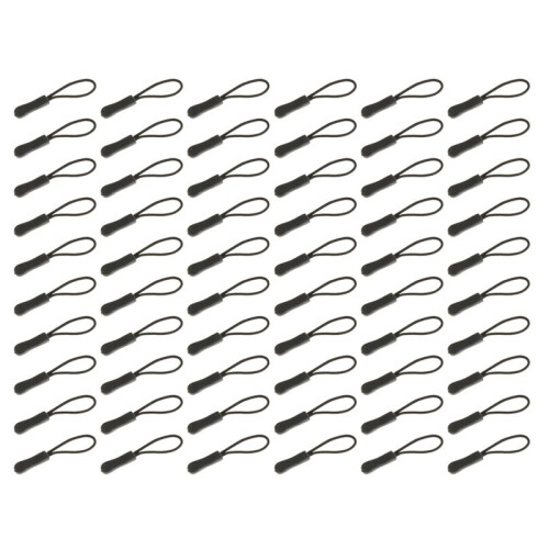 60 Anti-Slip Zipper Puller, Zipper, Zipper Extension Trailer, Practical and Robust for Back Pack, Jacket, Etc.- Black