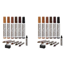 Furniture Repair Kit Wood Markers - Set of 26 - Markers and Wax Sticks with Sharpener Kit, for Scratches, Wood Floors