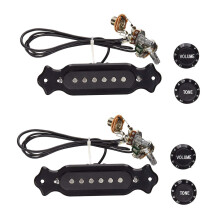 2X Pre-Wired 6-String Single Coil Pickup Harness with Volume & Tone Pots for Electric  Guitar