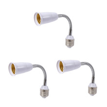 3X LED Light Bulb Lamp Holder Converters Adapter Flexible E27 to E27 20cm Length Flexible Extend Socket Base Type
