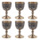 6X Classical Metal Wine Cup Handmade Small Goblet Household Copper Wine Glass Carving Pattern 2