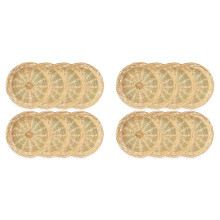 16-Pack Bamboe Papieren Bordhouders, 10 Inch Herbruikbaar voor Dinerborden Handgeweven Rieten Papieren Bordmanden