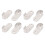 8X Oval Wardrobe Hanging Rail Rod End Bracket Support Silver Tone 1