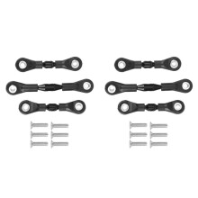 6 Stück Metall Lenkung Stange Verbindung Stange Spur Stange für TT-01 TT01 1/10 RC Auto Upgrade Teile Zubehör,Schwarz