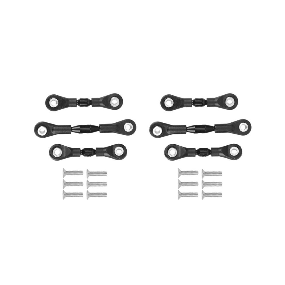 6Pcs Metal Steering Rod Link Rod Tie Rod For Tt-01 Tt01 1/10 Rc Car Upgrade Parts Accessories, Black 4711319744382