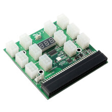2X Breakout Board 12 Poort 6Pin LED Display 12V Voeding Server Adapter voor 1200W 750W PSU GPU Mijnwerker Mijnbouw BTC ETH