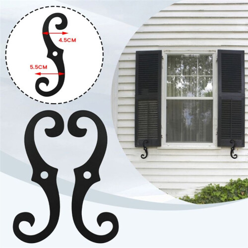 Cast Iron Shutter Fasteners Shutter Dog Holders External Shutter Tieback Hardware Including Mounting Screws 2