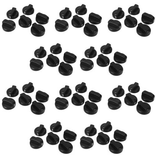 60 PCS Kitchen Black Plastic Gas Stove Cooker Control Knobs