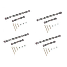 4X Metal Adjustable Steering Linkage Servo Link Pull Rod Turnbuckle for MN D90 D99 MN-90 -45 1/12 RC Car Crawler,Grey