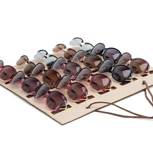15 Slot Eyewear Stand Holder for Sunglasses Glasses Storage Display Case Jewelry Tray Storage Box Organizer Unisex Chocolate Color