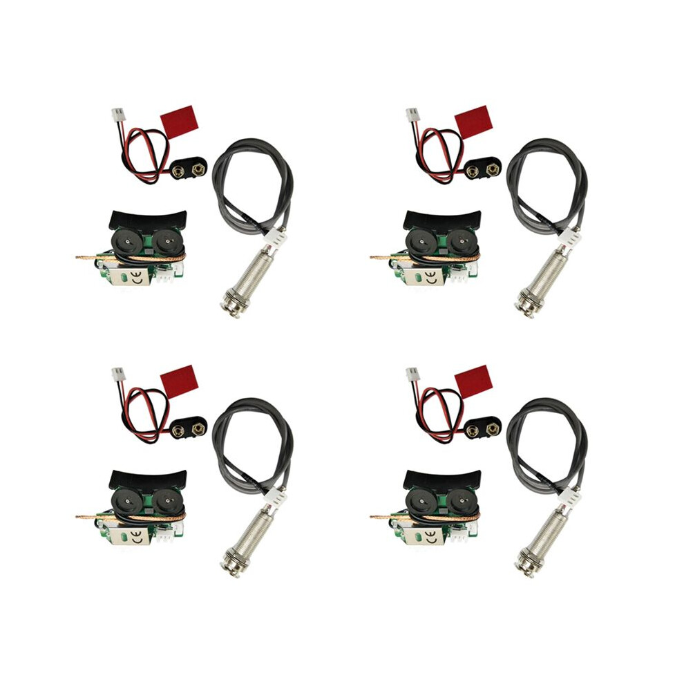 4X Under Saddle Piezo Pickup Onboard Preamp System For Acoustic Guitar 6032519310923