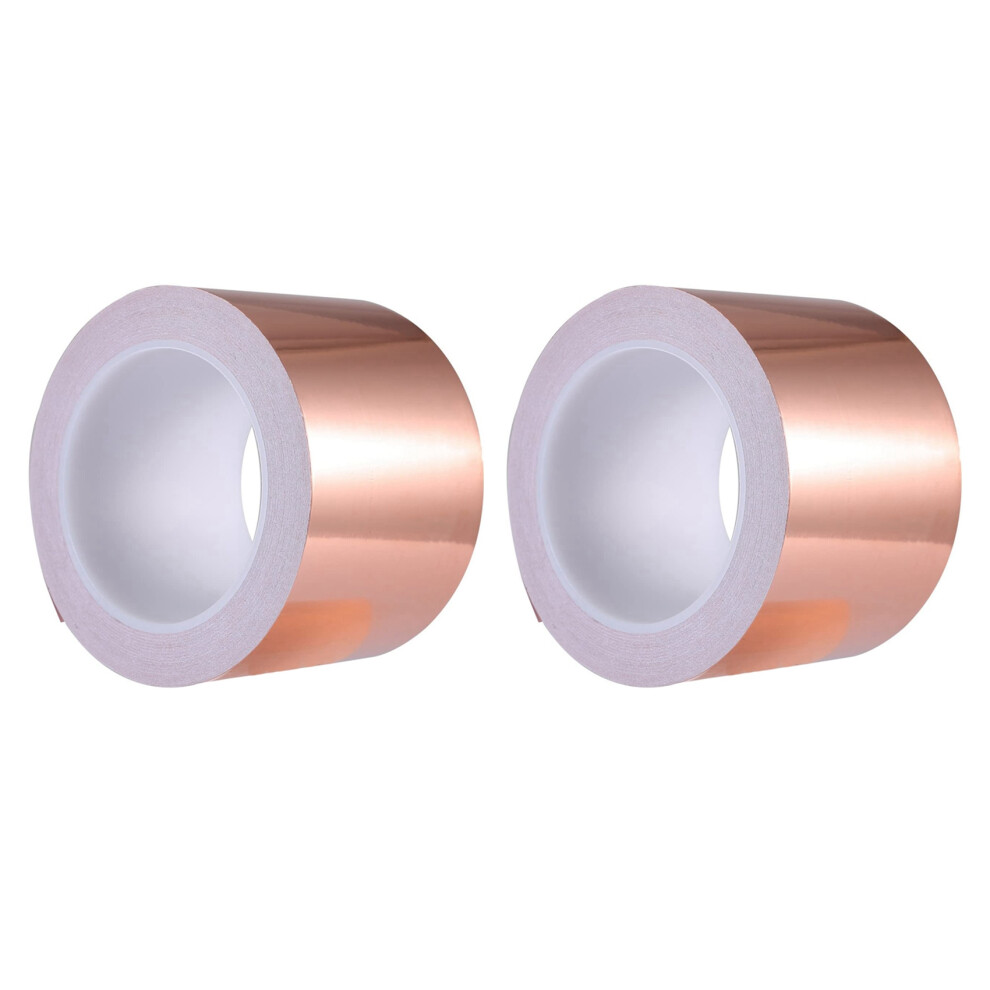 2X Copper Foil Tape 70Mm X 20M For Emi Shielding Conductive Adhesive For Electrical Repairs,Snail Barrier Tape Guitar 4711976270101