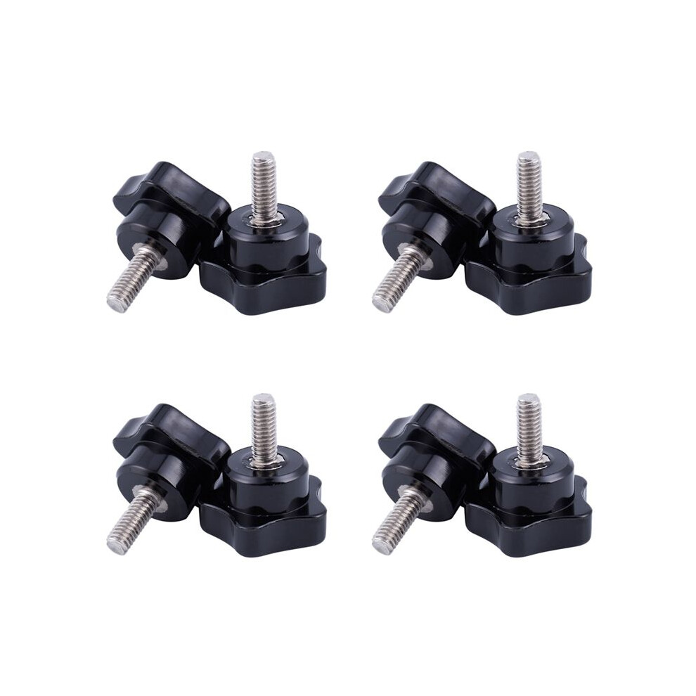M6 X 15Mm Male Thread Screw Star Locking Screw Handle Black 8 Pcs 6031598868745