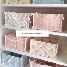 1PCS Square Storage Basket Desktop Organizer Storage Basket Home Decoration Quilted Storage Basket Cute Storage Frame,B