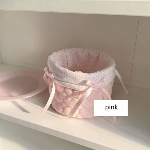 1PCS Sweet Desktop Storage Basket Cylinder Storage Basket Bedroom Clutter Organization Storage Basket