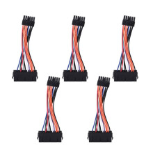 5X PSU ATX 24Pin Female to 12Pin Male Power Supply Sleeved Cable Cord 18AWG Wire for Q87H3-AM Q87H3 Motherboard