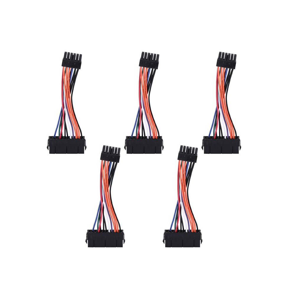 5X Psu Atx 24Pin Female To 12Pin Male Power Supply Sleeved Cable Cord 18Awg Wire For Q87h3-Am Q87h3 Motherboard 4713683830395