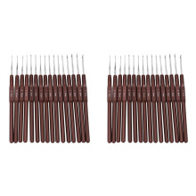 32Pcs ABS Handle Crochet Hooks Handle Knitting Needles Set Crochetings and Knuckles 0.5mm-2.5mm 16 Size