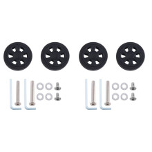 55mmx12mm Luggage Wheels Replacement Wear Resistant Environmental Protection PU Suitcase Replacement Wheels Black 2Pair