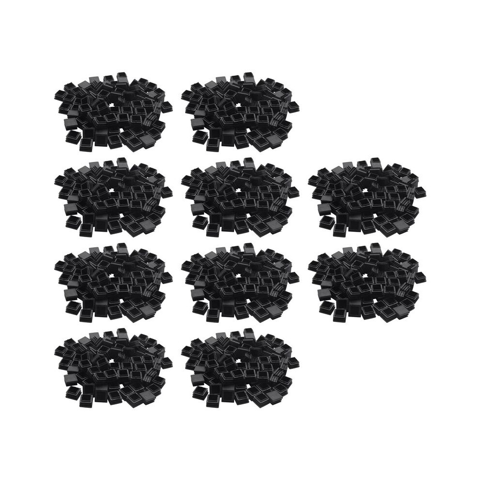1000Pcs Plastic Square Tube Inserts End Blanking Caps 20Mm X 20Mm Black 6031373174375