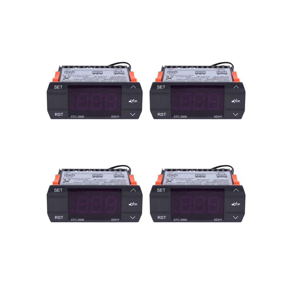 4X Stc-3000 110V-220V 30A Press Digital Temperature Controller Thermostat With Sensor Controlling Tool 6033119922394