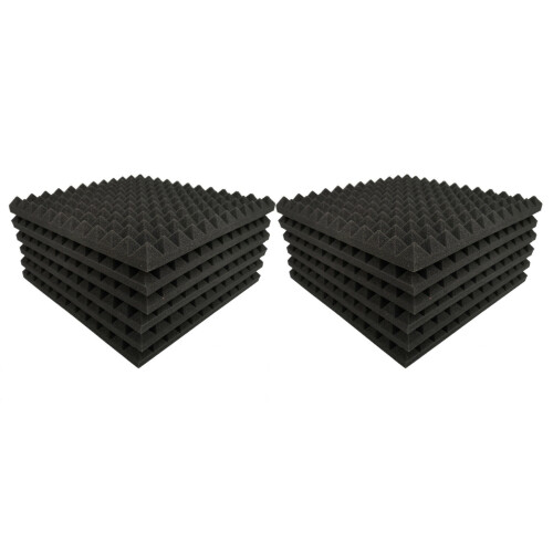 24 Pack Pyramid Shape Soundproof Foam Sound Proof Padding Treatment Panel for Echo Bass Insulation 1