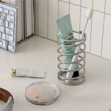 Toothbrush Holder Metal Bathroom Supplies Toothpaste Makeup Brush Storage Rack Home Decoration L