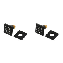 2X Shower Spa Brass Square Massage Body Jets Spray Body Shower , Brushed Nickel Matte Black