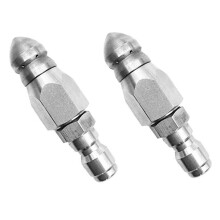2X Bocal de Jato de Esgoto de Lavadora de PressãO com AçO InoxidáVel, Conector Rápido de 1/4 de Polegada