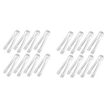 16 Pcs Plastic Buffet Serving Tongs Serving Utensil Tongs Appetizers Tongs Clear Kitchen Tongs 6.3 Inch Small Ice