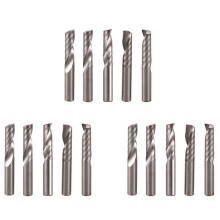 15Pcs 6mm 1/4 Inch Carbide Cnc Router Bits One Single Flute End Mill Tools 22mm