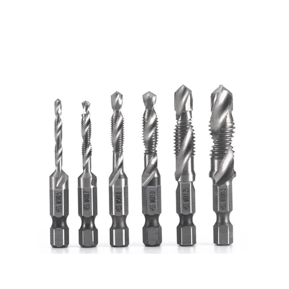 Photos - Bits / Sockets Jojomino 6Pcs M3 M4 M5 M6 M8 M10 High Speed Steel 4341 Titanium Plated Composite Tap Drill and Tap Integrated Machine Tap 