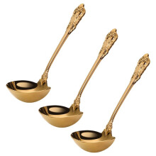 3X 304 Rvs Soeplepel Koken Tool Keuken Accessoires Gold Scoop Servies Vergulde Soep Opscheplepel