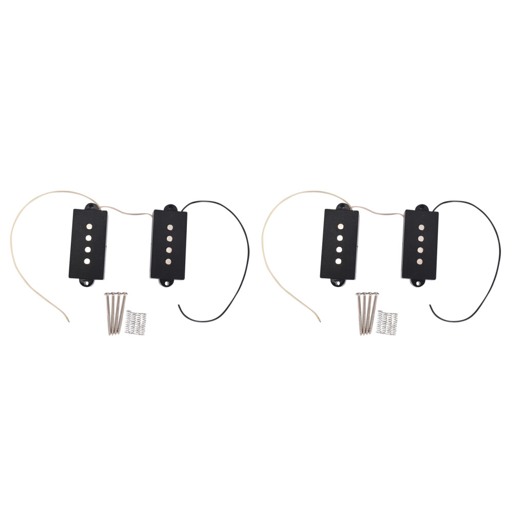 2X Pb P Bass Pickup Humbucker Pickup For 4 String P Bass Replacement Bass Guitar Part, Black 4713099770070