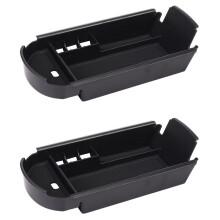 2X Plastic Interior Armrest Storage Box Organizer Case Container Tray for Chr 2016-2018 Black