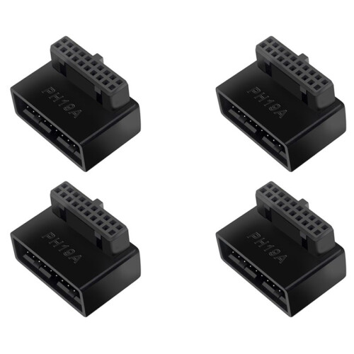 4X PH19A USB 3.0 Intern Header USB3.0 19/20P Socket 90 Degree Adapter Converter för Datormoderkort