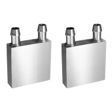 2X Aluminum Water Cooling Block 40X40X12mm Cooler for Computer CPU Radiator