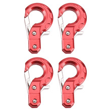 4x RC Crawler Accessories with Trailer Hook for 1/10 Axial SCX10 90046  CC01 RC4WD D90 D110 TF2  TRX4,Red