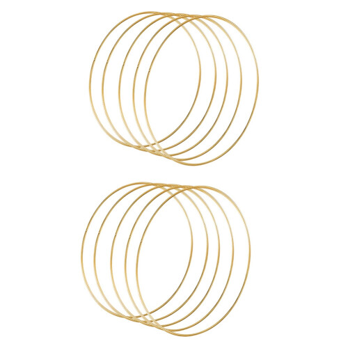 Pacote de 10 Anéis de Argola de Ouro em Macramê de 14 Polegadas para DecoraçãO de Guirlanda FaçA Você Mesmo 1