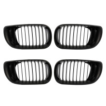 4x Front Bumper Kidney Sport Grille Grill Replacement for E46 4D 318I 320I 323I 328I 2002-2005 Matte Black