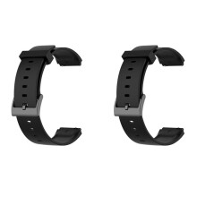 2X Correa de Reloj Deportivo para Correa de Reloj Correa de Silicona Suave Bandas de Repuesto para Correa de Reloj Mi Negro