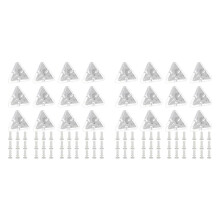 24Pcs Acrylic Corner Brackets with Semitransparent Screws Clear 3-Hole Right Angle Joint Brace Brackets