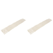 2X Macrame Table Runner,Boho Wedding Table Decoration,Vintage Farmhouse and Bohemian Dining Room Style, Beige White
