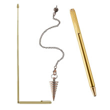 3 St Divining Stavar Koppar och Dowsing Pendel, 2 InfäLlbara Paranormal Divining Stavar och 1 Pendel Pendel Guld