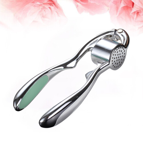 Zinc Alloy Arc Shaped Garlic Press Manual Crusher Kitchen Tool Green 2