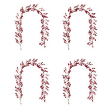 4pcs 6.39FT Red Berry Christmas Garland,Flexible Artificial Berry Garland for Fireplace Decoration
