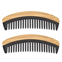 2X Pettine per Capelli - Pettine Districante in Legno Largo per Capelli Ricci